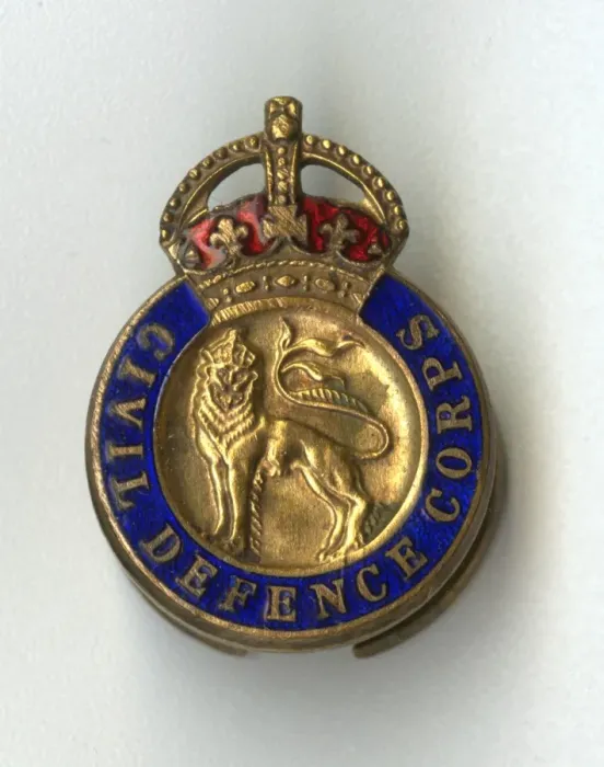 Framed Print : Queens Crown Civil Defence Corps button badge Framed Print : Queens Crown Civil Defence Corps button badge
