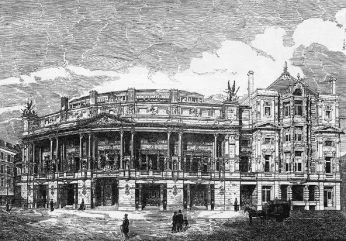 Framed Print : Queens Opera House, exterior, Langham Place, 1900 Framed Print : Queens Opera House, exterior, Langham Place, 1900