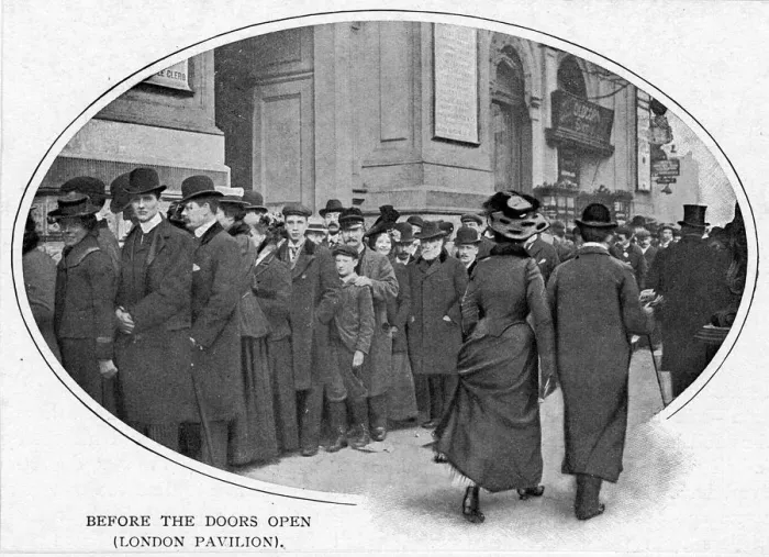 Framed Print : QUEUE AT LONDON PAVILION Framed Print : QUEUE AT LONDON PAVILION