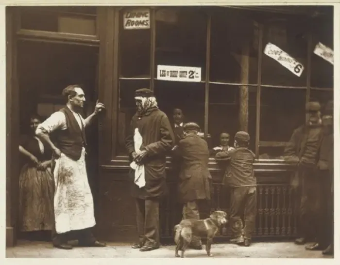 Framed Print : Queueing for Soup 1877 Framed Print : Queueing for Soup 1877