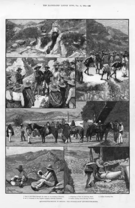 Framed Print : Quicksilver mining in Guadalcazar, Mexico, 1891 Framed Print : Quicksilver mining in Guadalcazar, Mexico, 1891