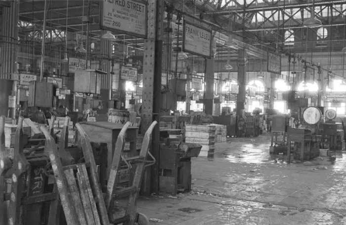 Framed Print : Quiet period, early afternoon, Billingsgate Fish Market inte Framed Print : Quiet period, early afternoon, Billingsgate Fish Market inte