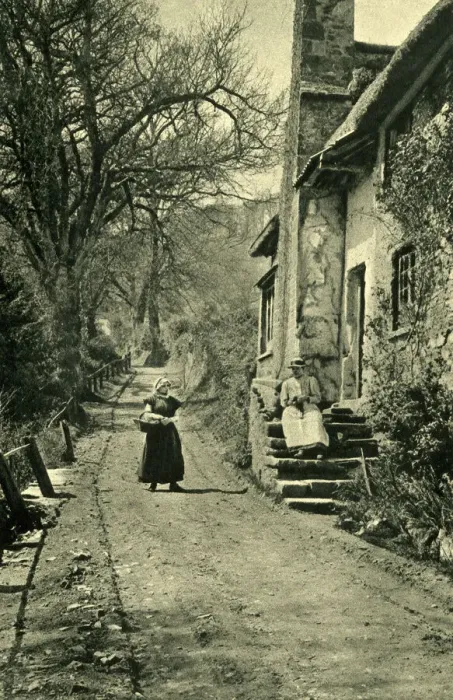 Framed Print : Quiet scene in the village of Luccombe, Somerset Framed Print : Quiet scene in the village of Luccombe, Somerset