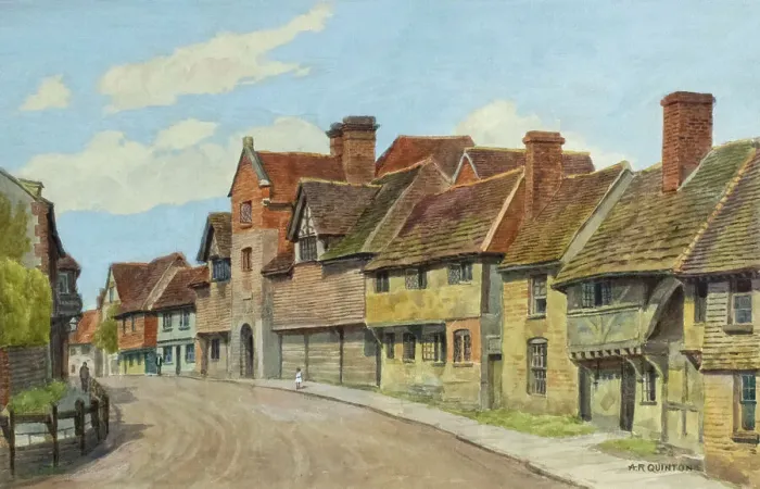 Framed Print : Quiet street in Steyning, South Downs, Sussex Framed Print : Quiet street in Steyning, South Downs, Sussex