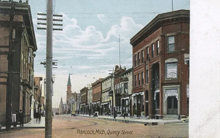 Framed Print : Quincy Street - Hancock, Michigan, USA Framed Print : Quincy Street - Hancock, Michigan, USA