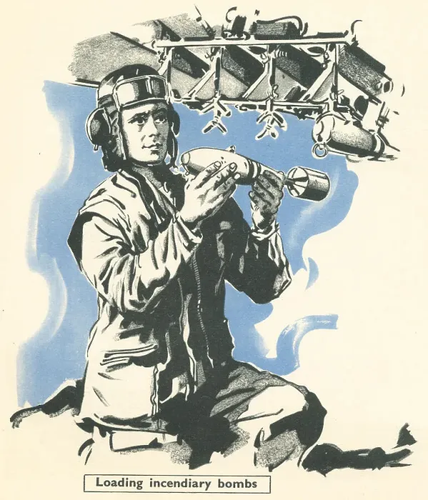 Framed Print : R. A. F. Airman Loading Incendiary Bombs Framed Print : R. A. F. Airman Loading Incendiary Bombs