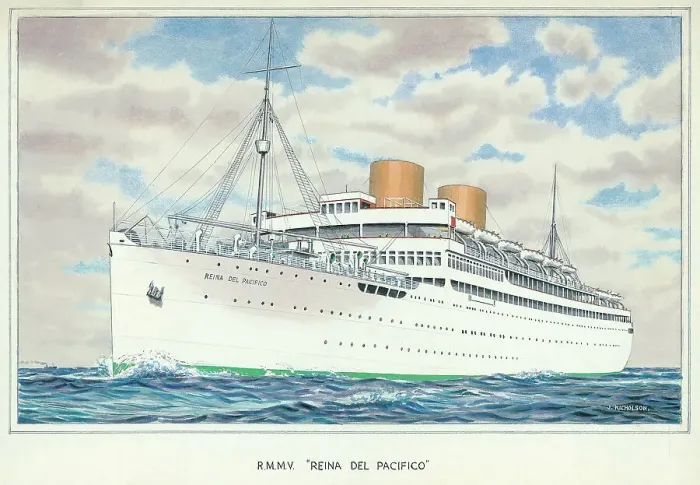 Framed Print : R. M. M. V. Reina del Pacific Pacific Steam Navigation Company Framed Print : R. M. M. V. Reina del Pacific Pacific Steam Navigation Company