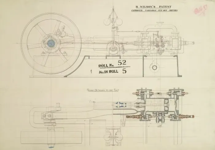 Framed Print : R Wilsons patent improved variable cut off motion Framed Print : R Wilsons patent improved variable cut off motion