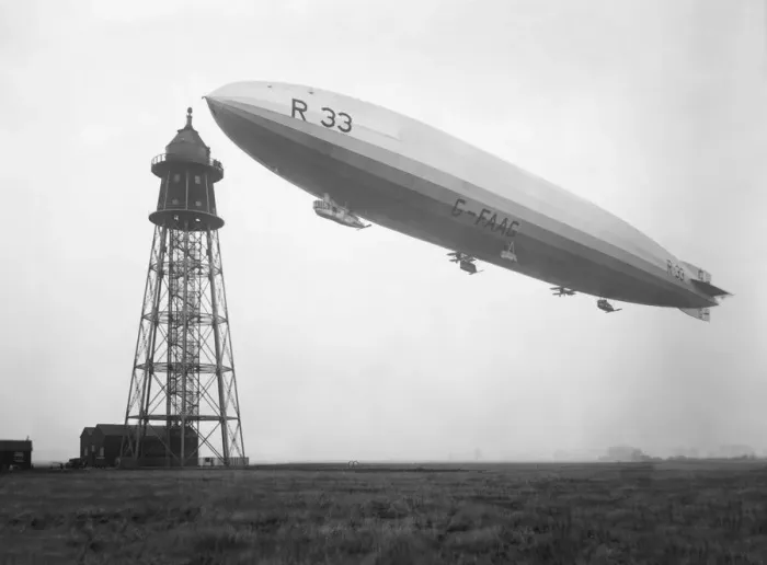 Framed Print : R33 Airship Carrying Two Gloster Grebe Biplane Fighter A? Framed Print : R33 Airship Carrying Two Gloster Grebe Biplane Fighter A?