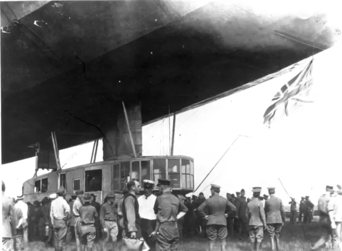 Framed Print : The R34 after landing in the USA in 1919 Framed Print : The R34 after landing in the USA in 1919