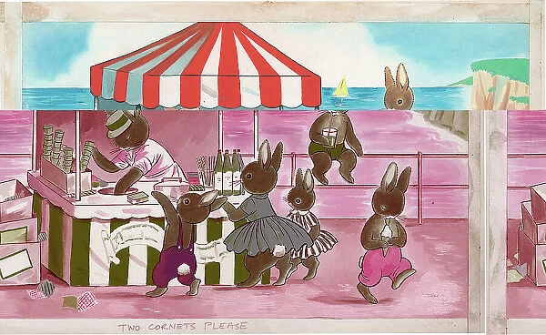 Rabbits at the ice-cream stand