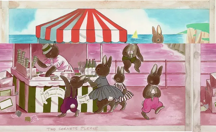 Framed Print : Rabbits at the ice-cream stand Framed Print : Rabbits at the ice-cream stand