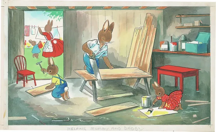 Framed Print : Rabbits in the workshed Framed Print : Rabbits in the workshed