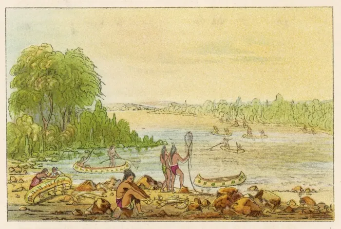 Framed Print : Racial / Chippeway Fishing Framed Print : Racial / Chippeway Fishing