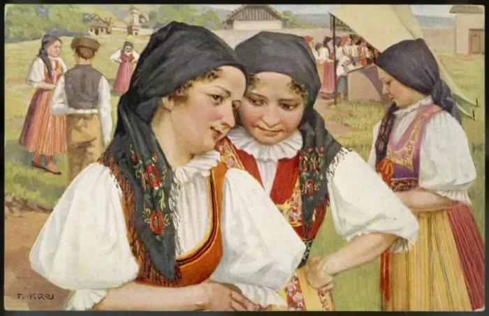 Framed Print : Racial / Czech Girls C1910 Framed Print : Racial / Czech Girls C1910