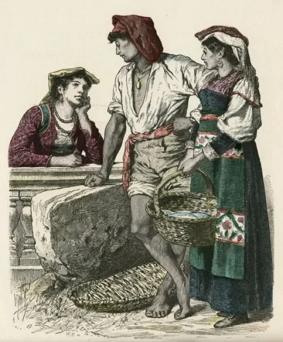 Framed Print : Racial / Italy / Naples 19C Framed Print : Racial / Italy / Naples 19C