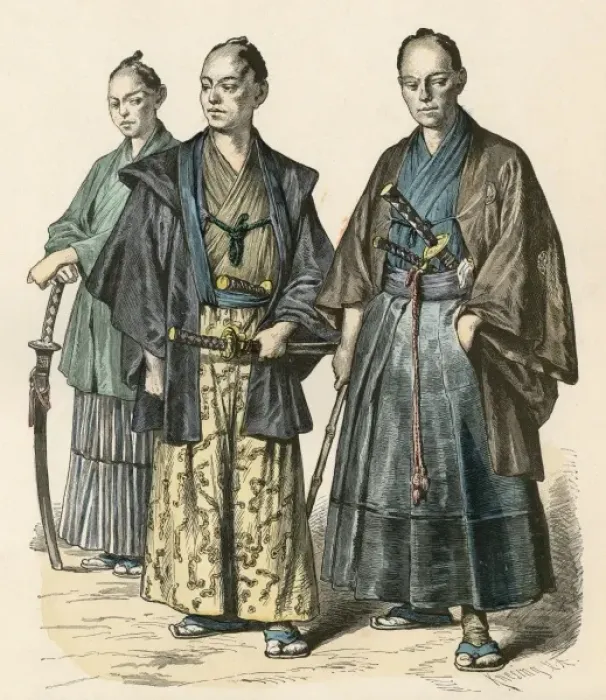 Framed Print : Racial / Japan / 3 Men 19C Framed Print : Racial / Japan / 3 Men 19C