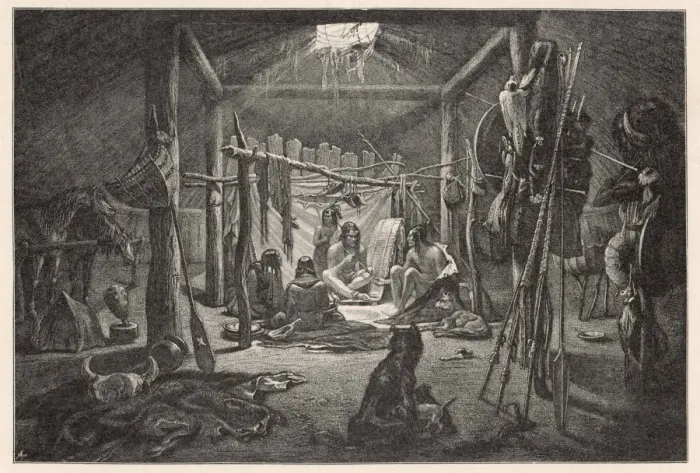 Framed Print : Racial / Mandan Tent 1843 Framed Print : Racial / Mandan Tent 1843