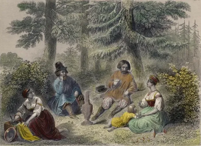Framed Print : Racial / Russia / Picnic Framed Print : Racial / Russia / Picnic