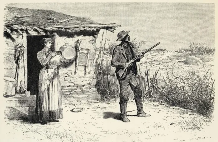 Framed Print : Racial / Settler & Wife Framed Print : Racial / Settler & Wife