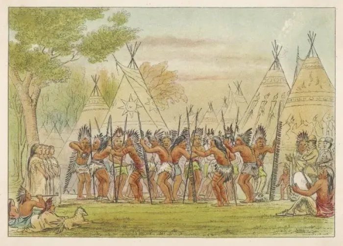 Framed Print : Racial / Sioux Dance C1830 Framed Print : Racial / Sioux Dance C1830