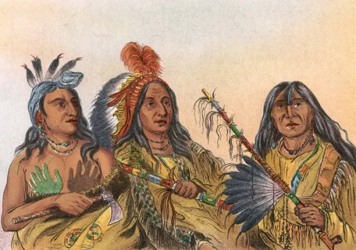 Framed Print : Racial / Sioux Men C1830 Framed Print : Racial / Sioux Men C1830