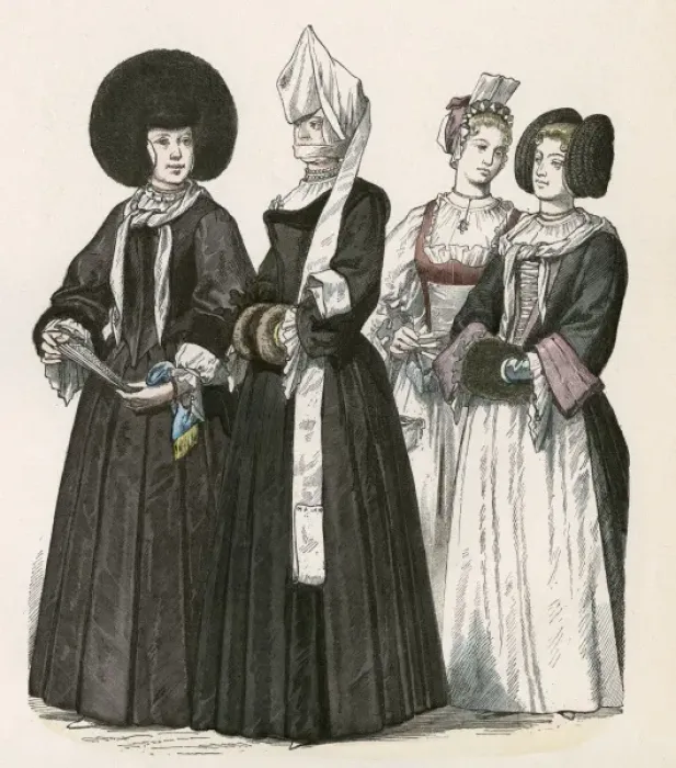 Framed Print : Racial / Swiss Women C1700 Framed Print : Racial / Swiss Women C1700
