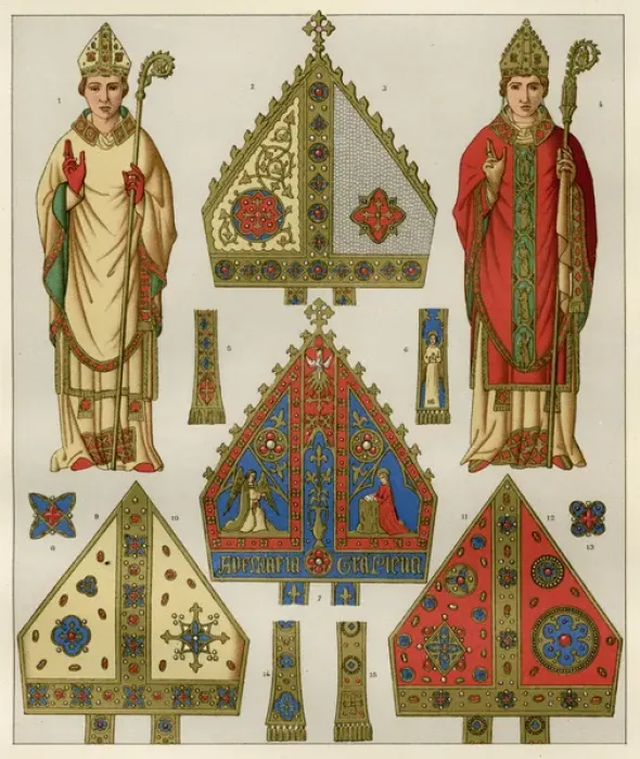 Framed Print : Racinet / Bishops Mitres Framed Print : Racinet / Bishops Mitres