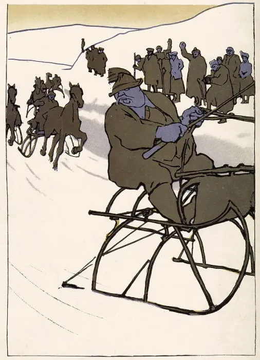 Framed Print : Racing horse-drawn sleighs. Date: 1909 Framed Print : Racing horse-drawn sleighs. Date: 1909