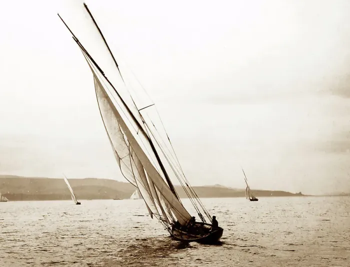 Framed Print : Racing yacht Neptune on the River Clyde, Scotland Framed Print : Racing yacht Neptune on the River Clyde, Scotland