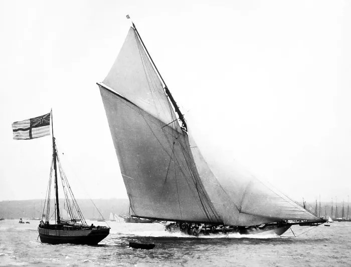 Framed Print : Racing yacht Vigilant, winner of the America's Framed Print : Racing yacht Vigilant, winner of the America's
