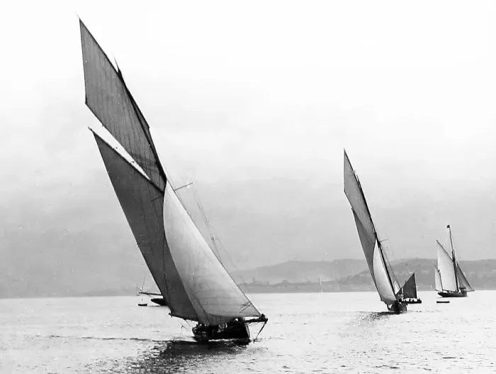 Framed Print : Racing yachts on the River Clyde Victorian period Framed Print : Racing yachts on the River Clyde Victorian period
