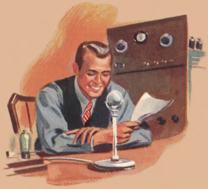 Framed Print : Radio Broadcaster Date: 1941 Framed Print : Radio Broadcaster Date: 1941