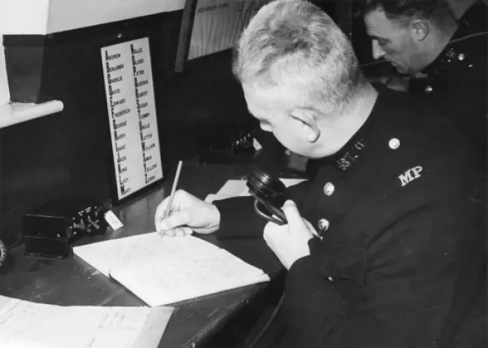 Framed Print : Radio Operator - Metropolitan Police Framed Print : Radio Operator - Metropolitan Police