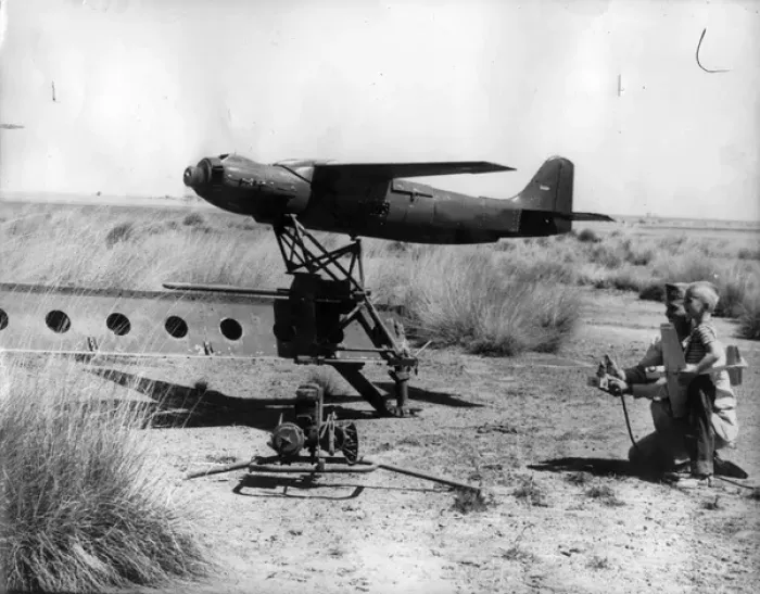 Framed Print : Radioplane OQ-19 radio-controlled target under test