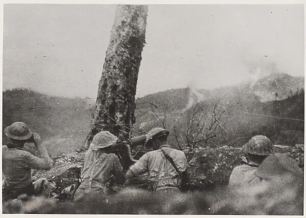 The RAF aiding Gurkhas during an attack on a hill near Palel