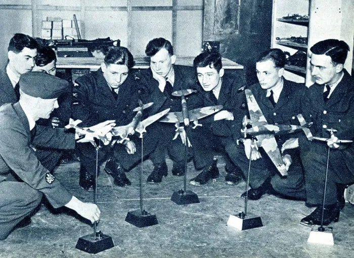 Framed Print : RAF cadets learning tactics by the use of models, WW2 Framed Print : RAF cadets learning tactics by the use of models, WW2