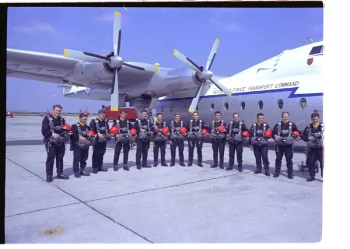 Framed Print : RAF Falcons freefall team, France Framed Print : RAF Falcons freefall team, France