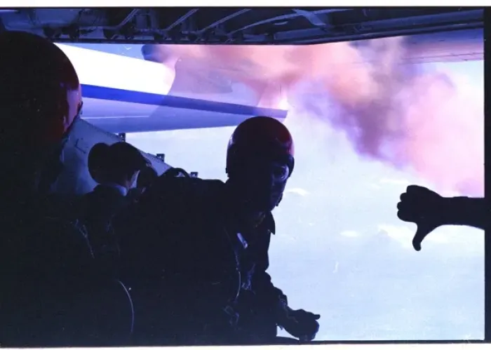 Framed Print : RAF Falcons freefall team, France Framed Print : RAF Falcons freefall team, France