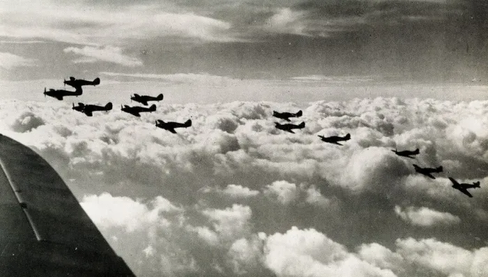 Framed Print : RAF Hurricane squadron on patrol, WW2 Framed Print : RAF Hurricane squadron on patrol, WW2