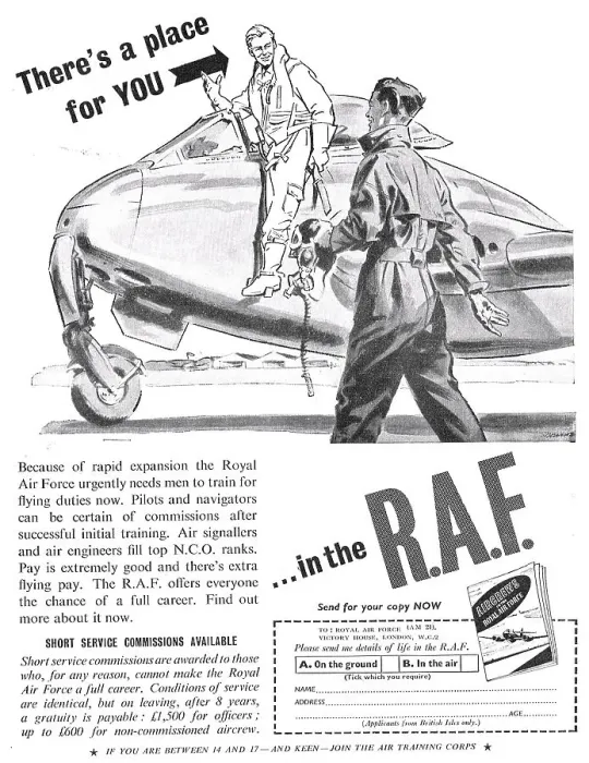 Framed Print : RAF Recruitment Aircrew 1951 Framed Print : RAF Recruitment Aircrew 1951
