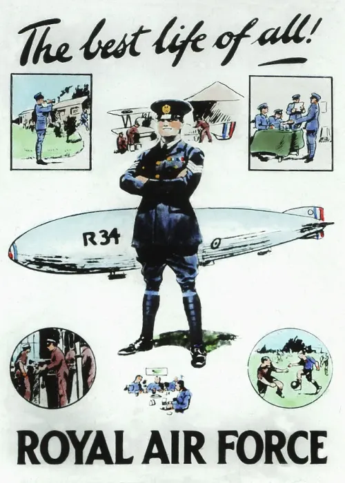 Framed Print : RAF Recruitment Poster early 1900s Framed Print : RAF Recruitment Poster early 1900s