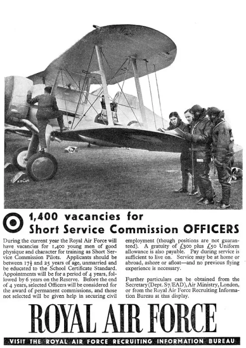 Framed Print : RAF Recruitment Short Service Commissions 1938 Framed Print : RAF Recruitment Short Service Commissions 1938