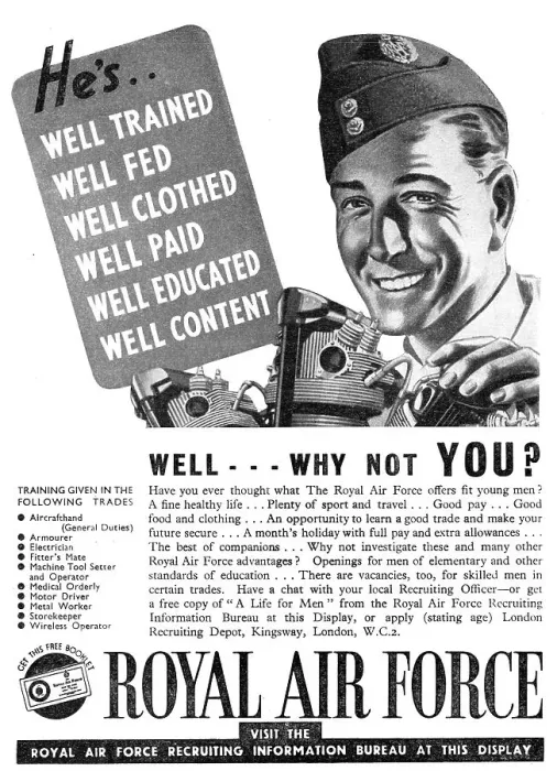 Framed Print : RAF Recruitment Tradesmen 1938 Framed Print : RAF Recruitment Tradesmen 1938
