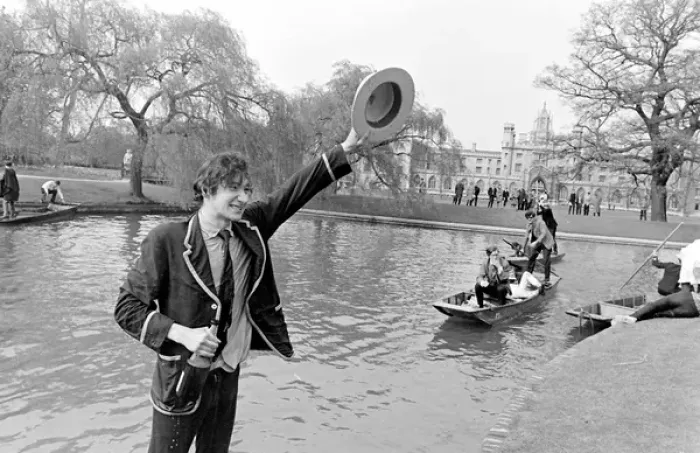 Framed Print : Rag week stunt on the river, Cambridge University Framed Print : Rag week stunt on the river, Cambridge University