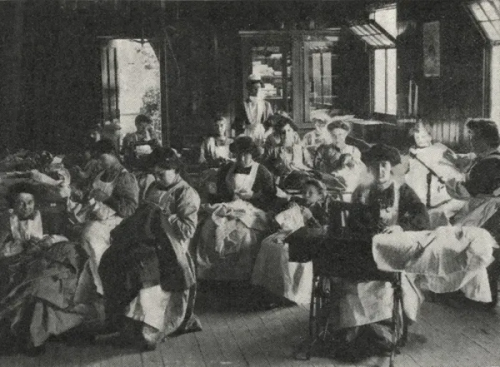Framed Print : Ragged School Union - Dressmakers at Spitalfields Framed Print : Ragged School Union - Dressmakers at Spitalfields