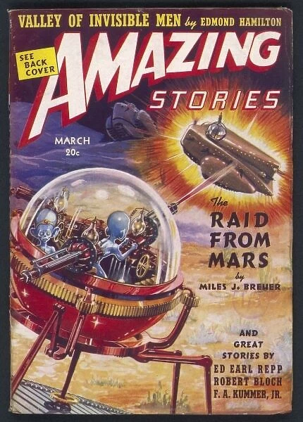 The Raid from Mars, Amazing Stories SciFi Magazine Cover