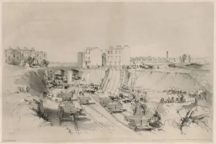 Framed Print : Rail Construction 1836 Framed Print : Rail Construction 1836