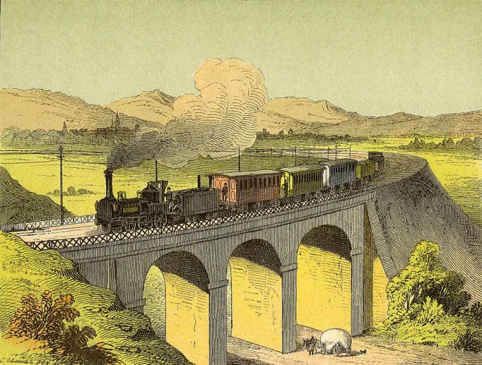 Framed Print : Railroad Bridge Date: 1880 Framed Print : Railroad Bridge Date: 1880