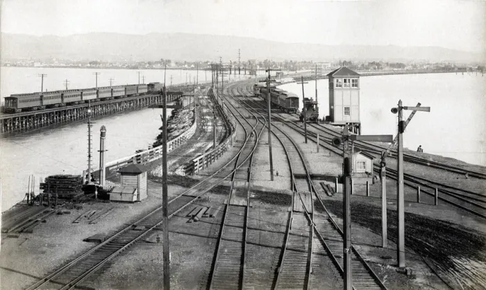 Framed Print : Railroad, Oakland and pier USA Framed Print : Railroad, Oakland and pier USA